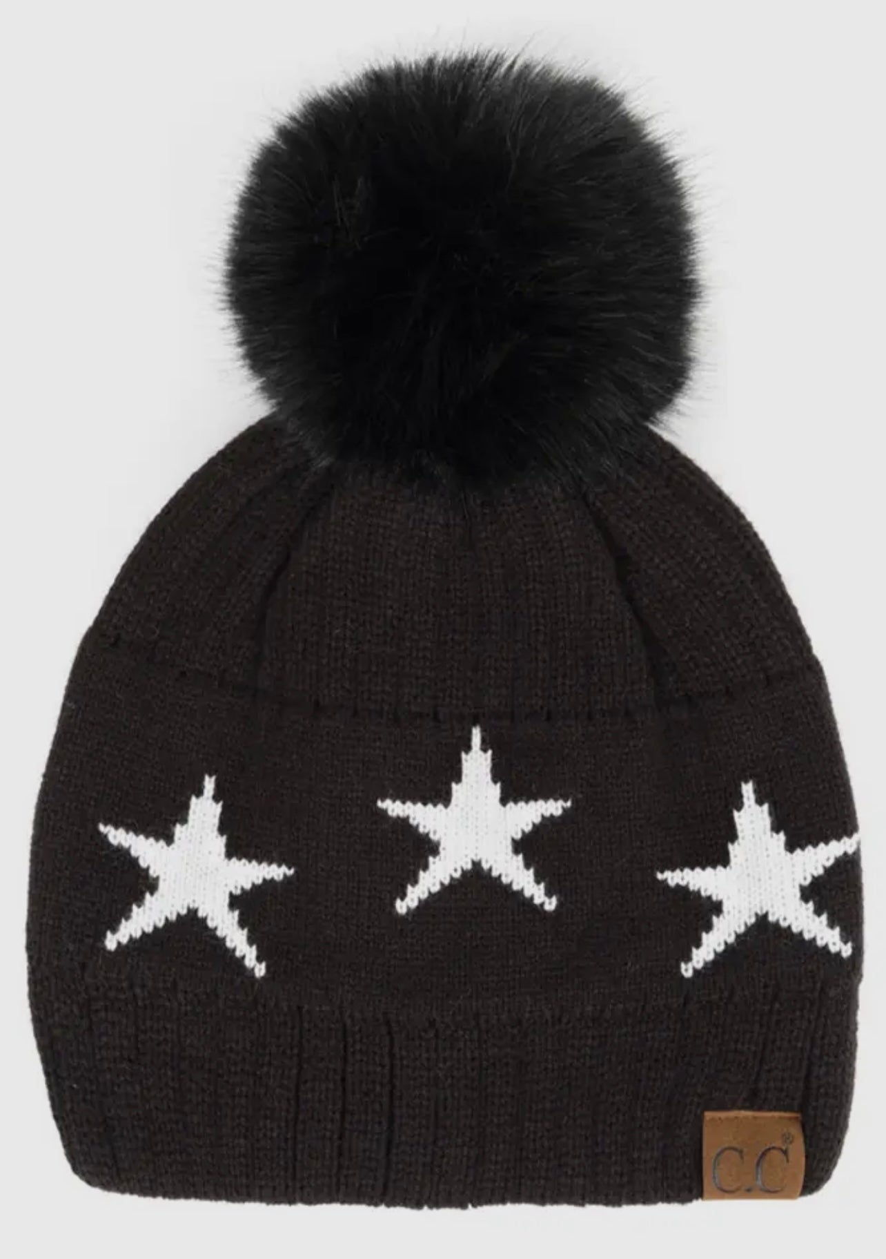 Star Beenie Hat with Pom