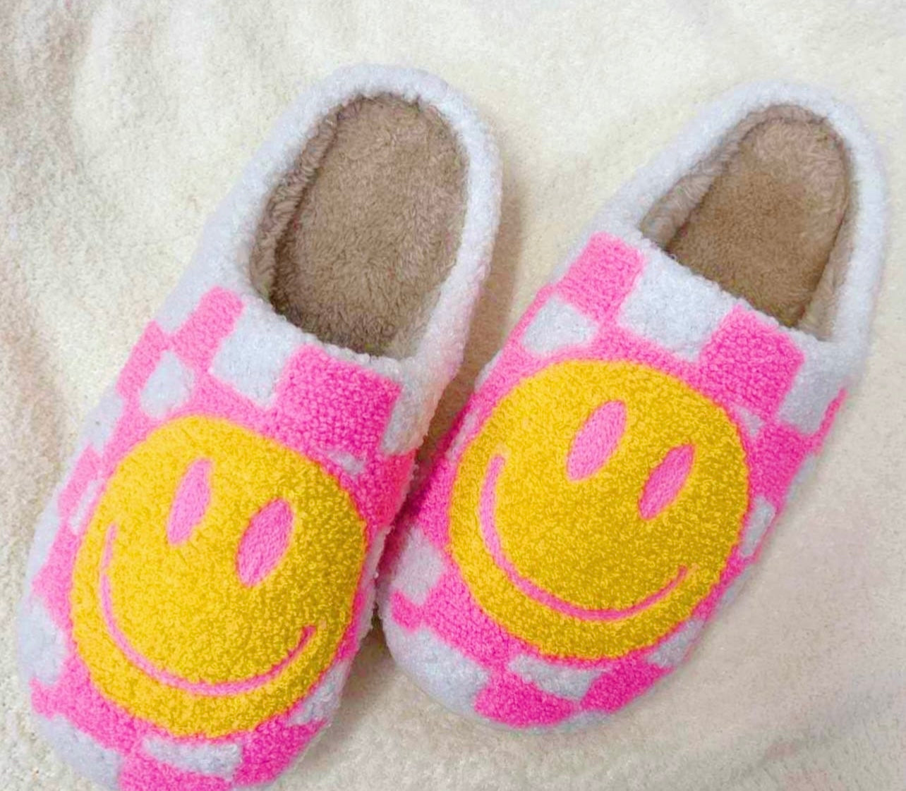 Check on your Smile Cozy Slippers