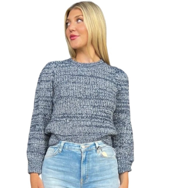 Indigo denim look sweater