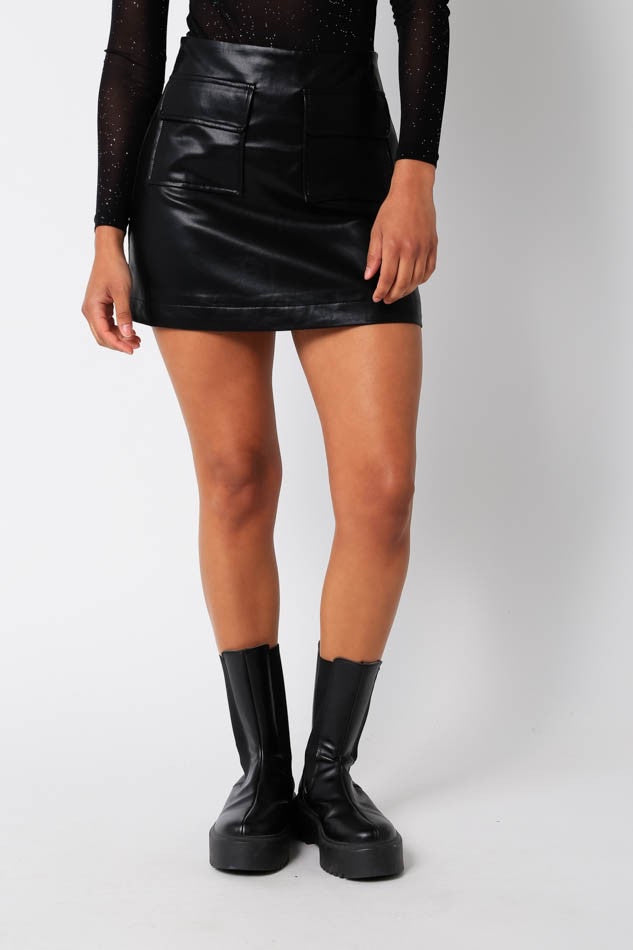 Black leather Skirt