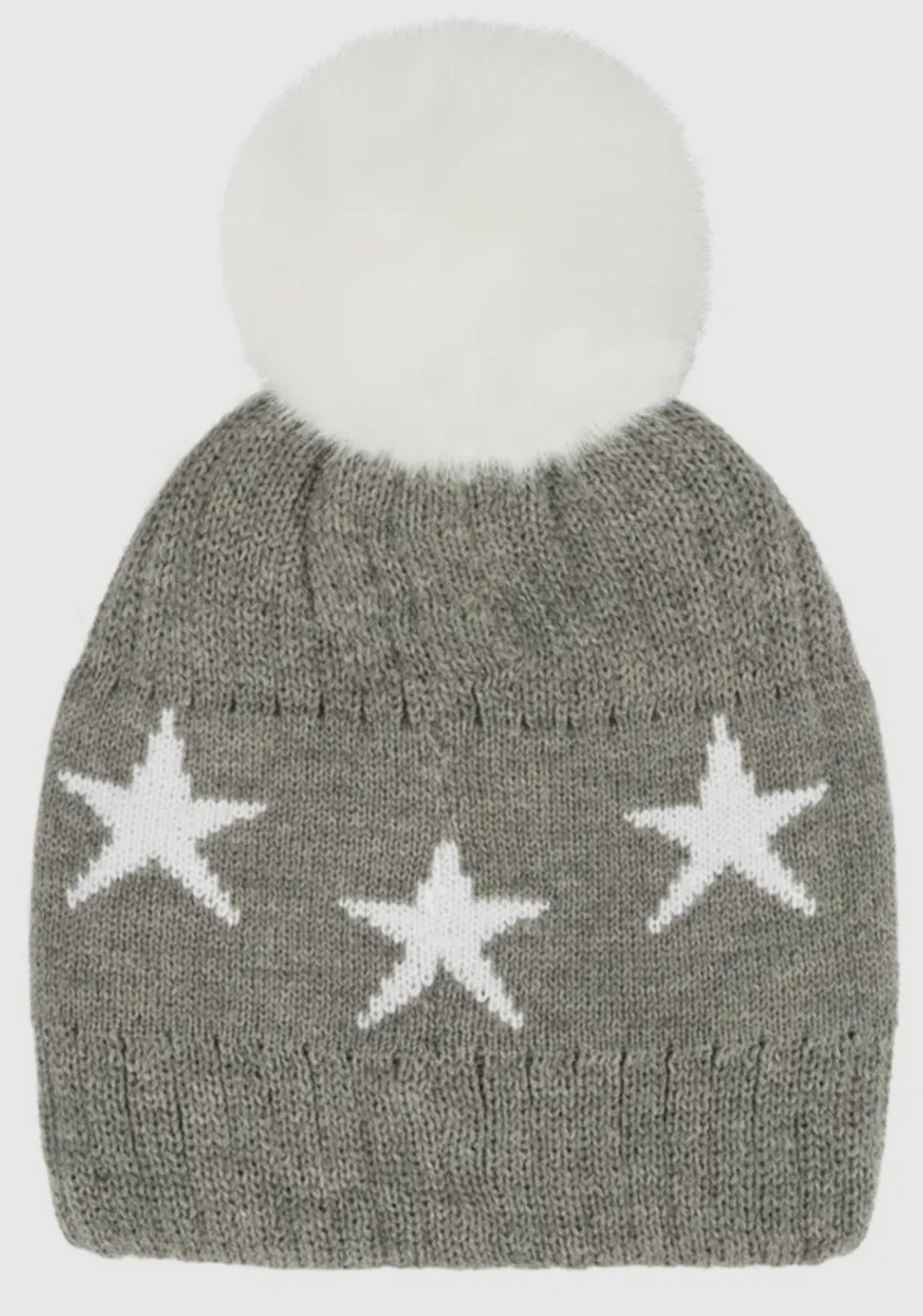 Star Beenie Hat with Pom