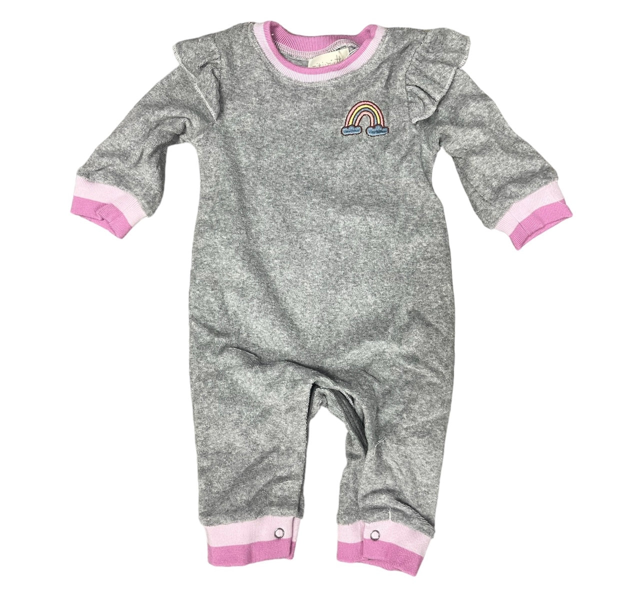 Grey terry with ruffle and rainbow one PC