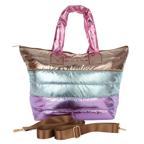 Icy Color Block Puffer Bag