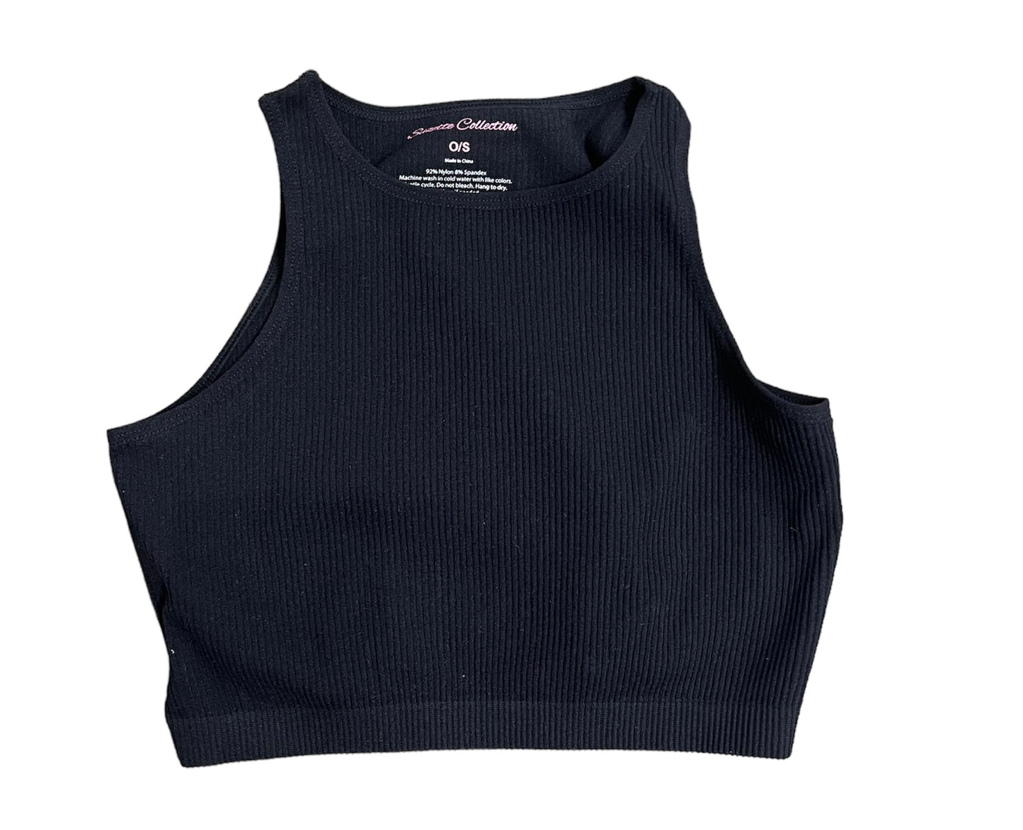 L/S high neck Rib Crop