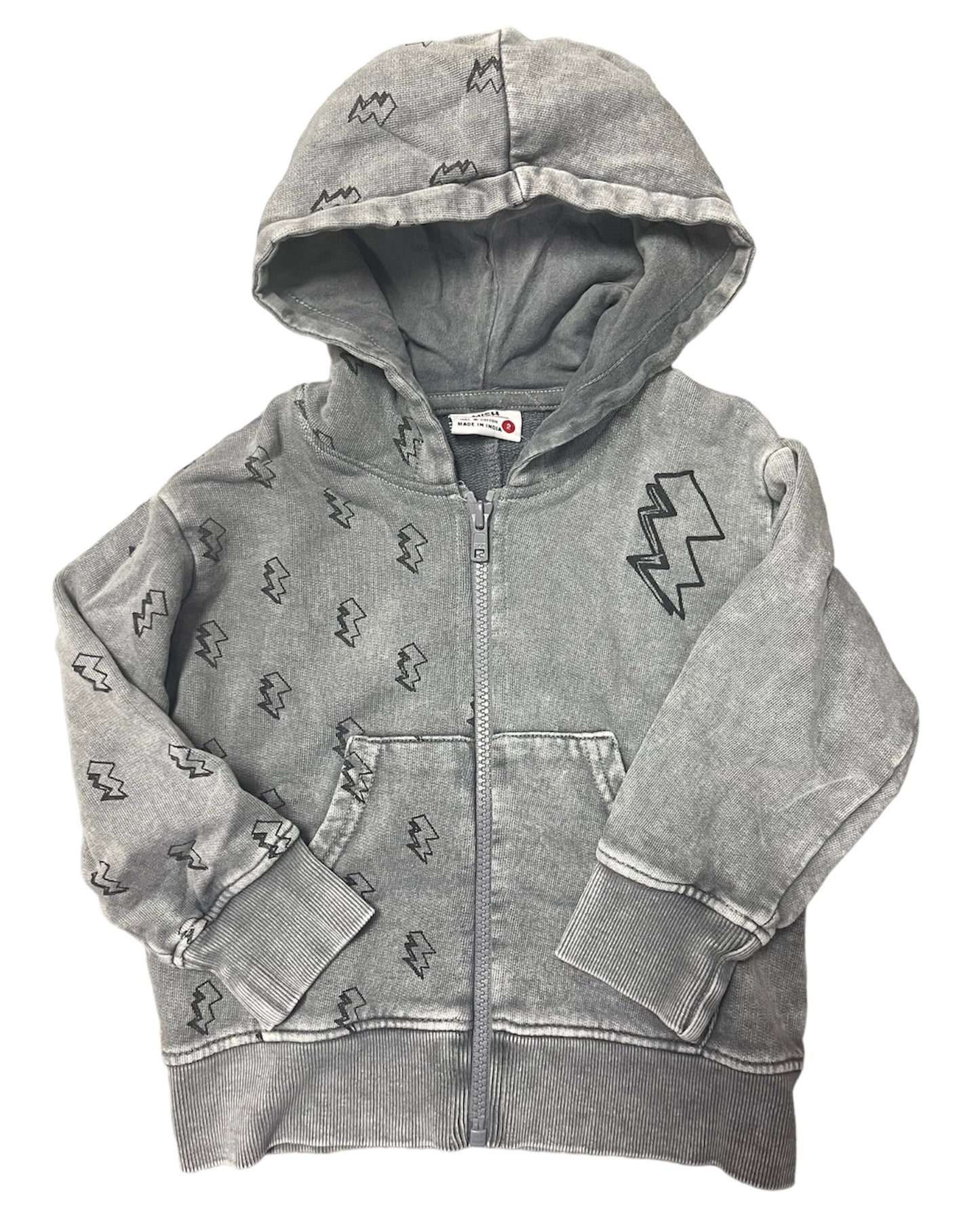 Zip up lightening bolt hoodie