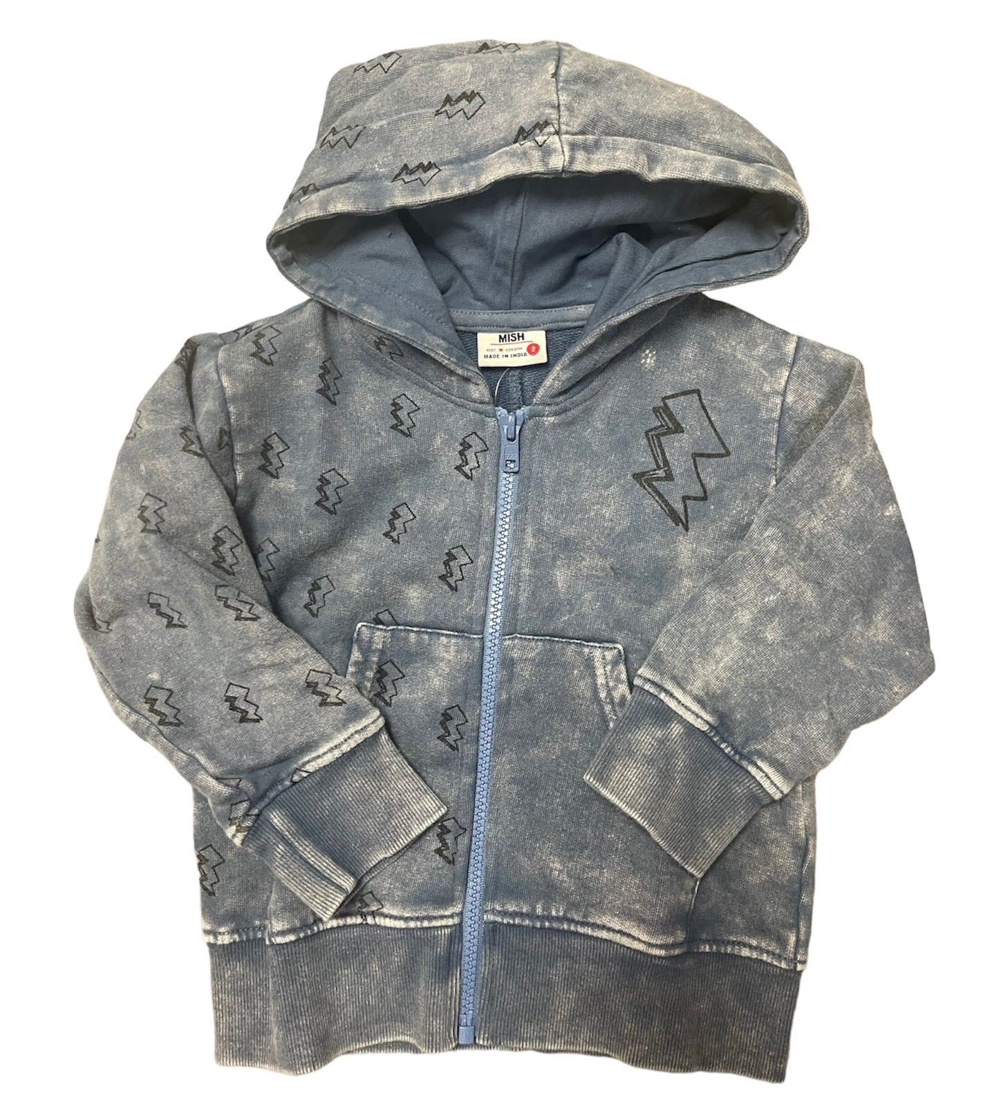 Zip up lightening bolt hoodie