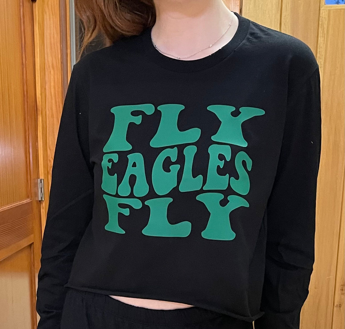 Fly Eagles Fly Distressed Crop