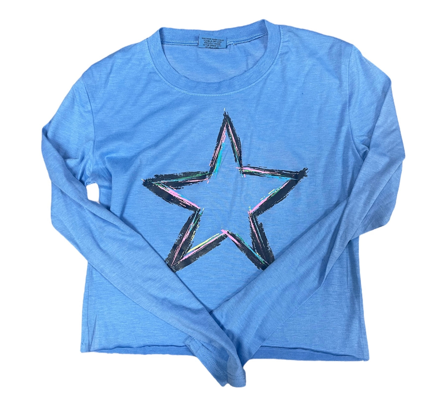 Blue L/S with neon Star
