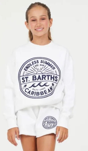 White St. Barths oversized crew