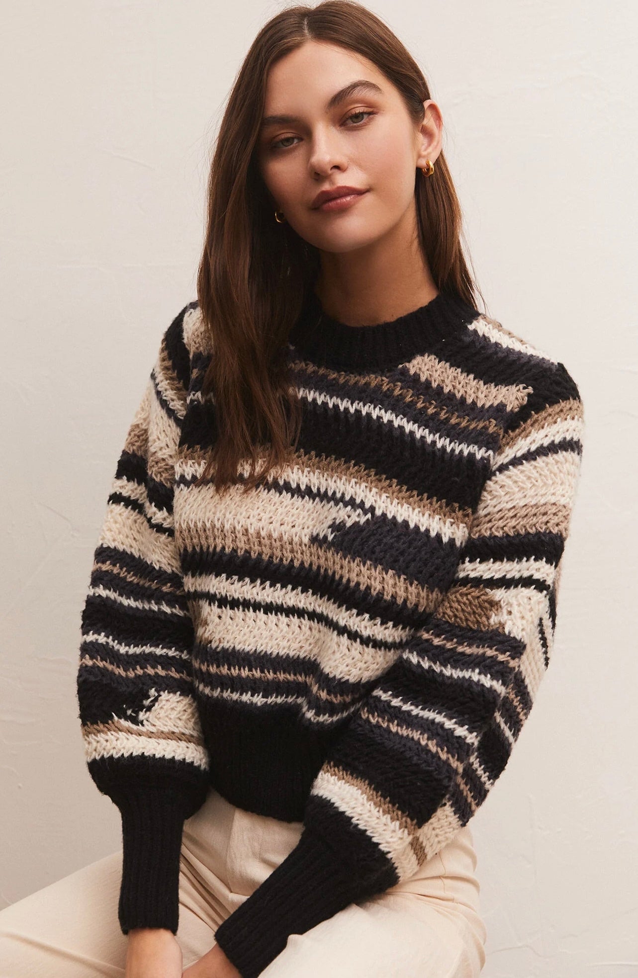 Stripe Blk Sweater