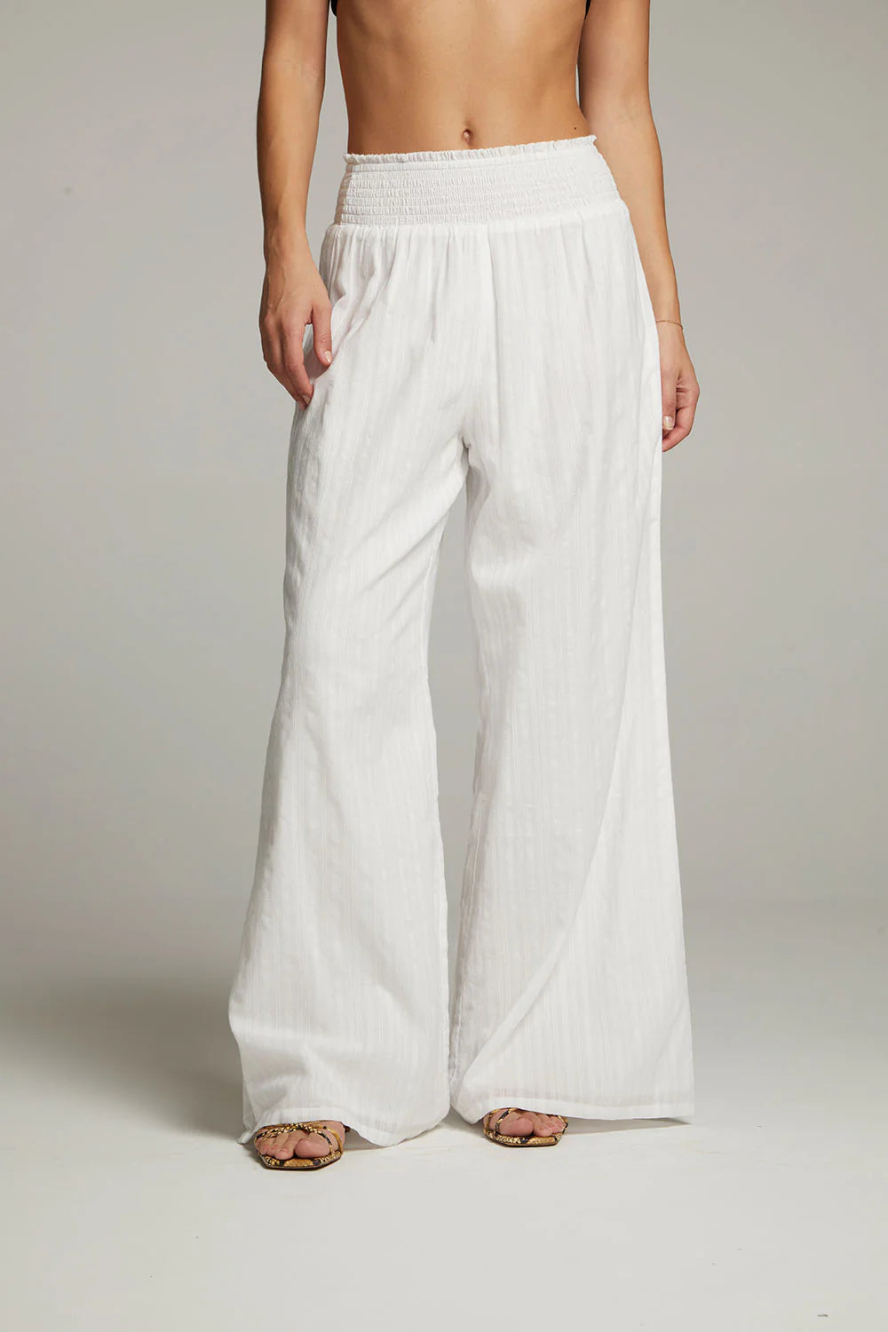 Linen Ruched Top Flared Pant