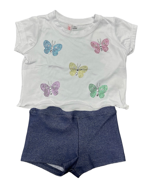 Butterfly Ruffled Top w/ Shorts