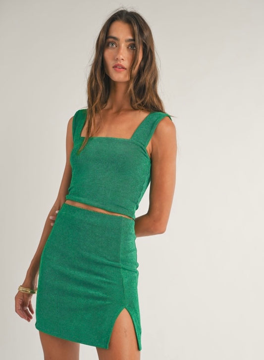 Cacti Mini Skirt w/Slit