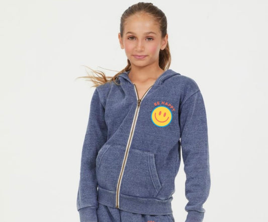 New Burnout Zip Hoody w/ Be Happy