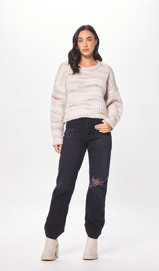 Cream multi color sweater