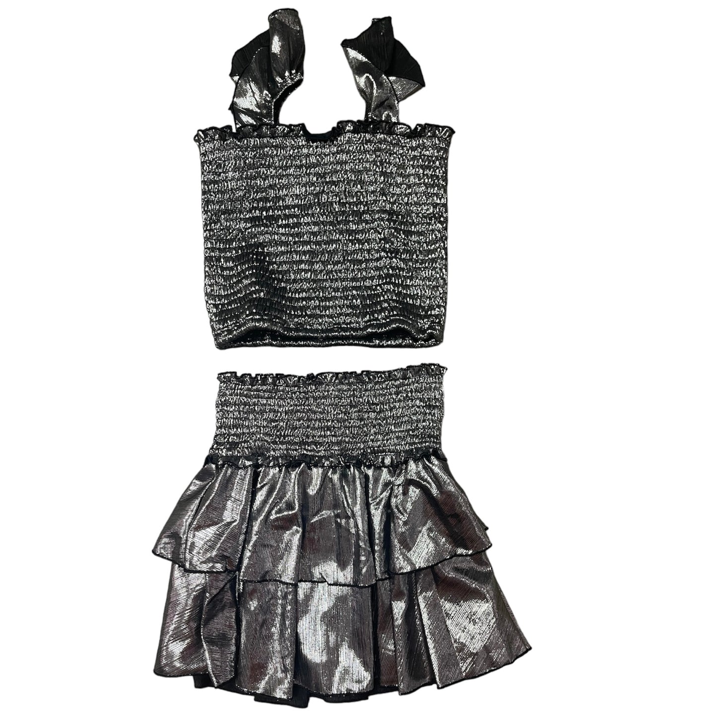 Blk/Silver skirt set