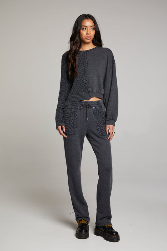 Knit Pocket Straight Leg Pant