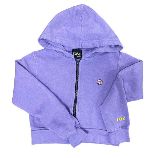 Purple zip up cropped hoodie