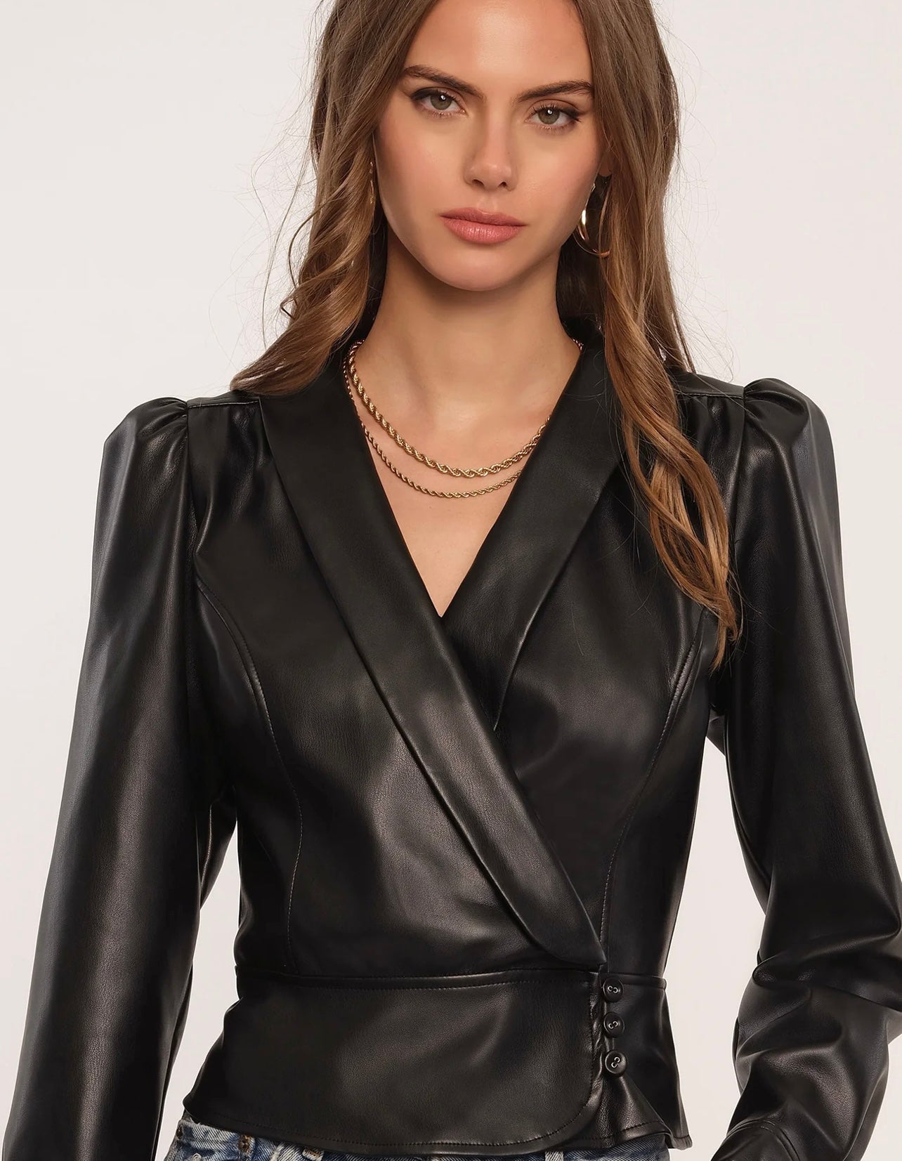 The Palma Blk Leather shirt