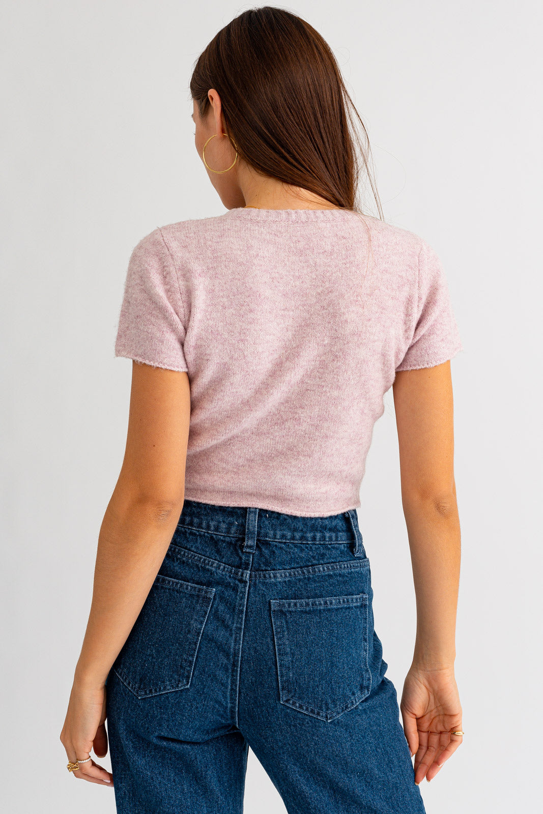 Lt Pink cropped sweater
