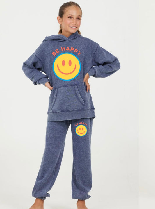 New Burnout Front Pocket Hoodie w/ Smiley