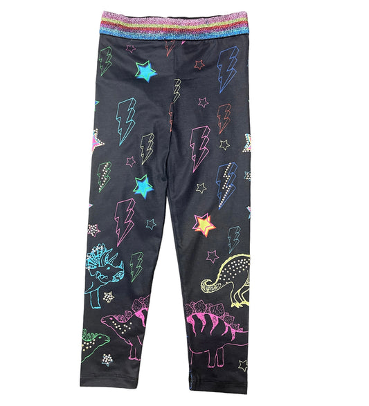 Blk Dino Print leggings
