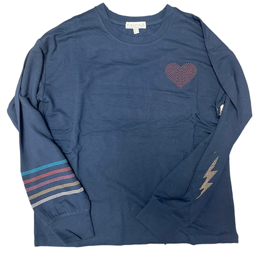 Navy L/S Stoney Mind Top