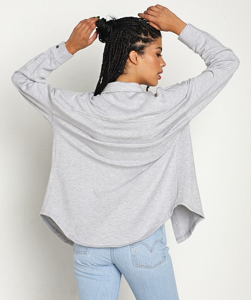 Grey Modal Shirt Jacket