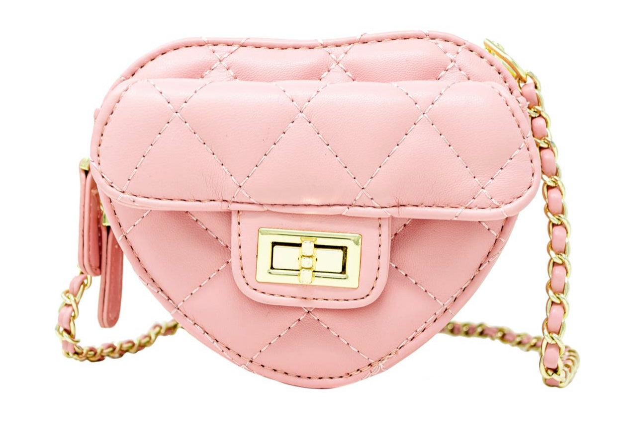 Assorted quilted hearts crossbody bag